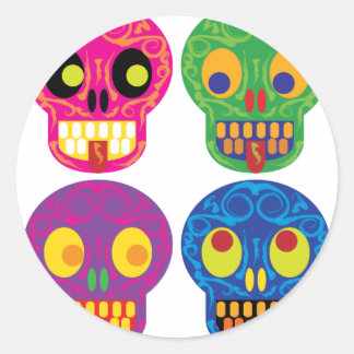 Dia de los todos los muertos classic round sticker