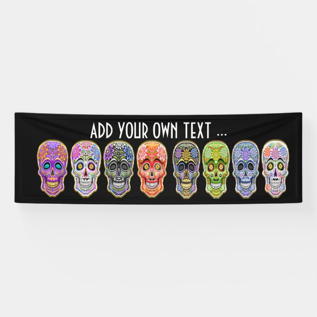Dia De Muertos Banner - Sugar Skulls (Horizontal)