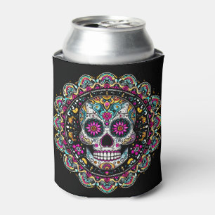 Día de Muertos Day Of The Dead Mandala Halloween Can Cooler