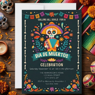Dia De Muertos Festive Celebration Invitation