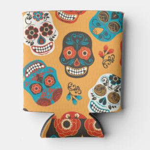 Dia de Muertos, Festive Pattern. Can Cooler