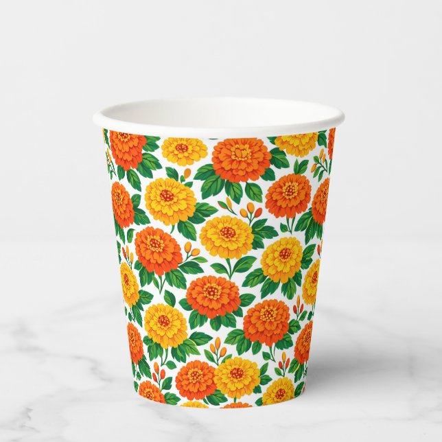 Dia de Muertos, Marigold Fiesta Paper Cups (Front)