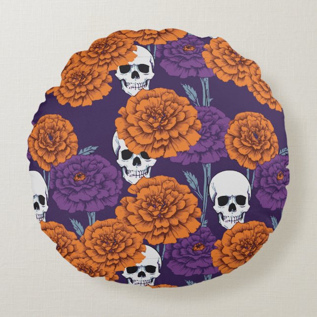 Día de Muertos Round Cushion (Front)