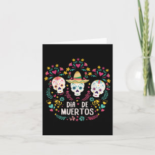 Dia De Muertos Skeleton Head Sugar Bone Halloween Card
