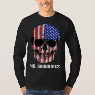 Dia Los Muertos Skull America T-Shirt