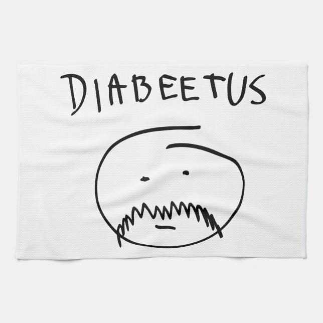 Diabeetus (Sketch Version) Tea Towel (Horizontal)