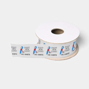 Diabetes 1 Fight for the Cure 1.5" Grosgrain Ribbon