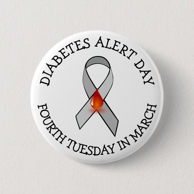 Diabetes Alert Day 6 Cm Round Badge (Front)