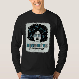 Diabetes Awareness Afro African American Melanin W T-Shirt