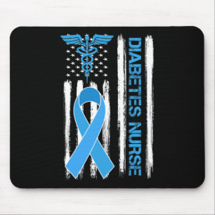 Diabetes Awareness American Flag Diabetes Nurse Mouse Pad