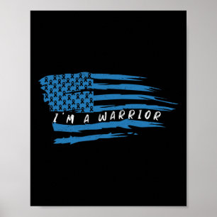 Diabetes Awareness American Flag Warrior T1 T2 Poster