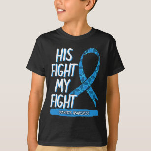 Diabetes Awareness Blue Fight Ribbon DM Diabetic G T-Shirt