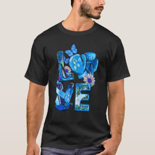 Diabetes Awareness blue Ribbon LOVE Boxing Gloves T-Shirt