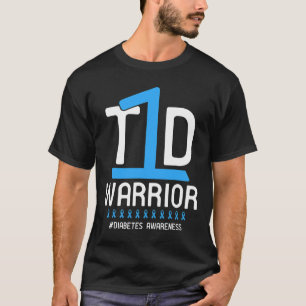Diabetes Awareness Blue Ribbon T1D Warrior T-Shirt