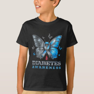 Diabetes Awareness Butterfly Diabetes T1d Women Bl T-Shirt