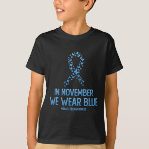 Diabetes Awareness Butterfly Ribbon In November We T-Shirt