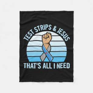 Diabetes Awareness Design For A Type 1 Diabetes Di Fleece Blanket
