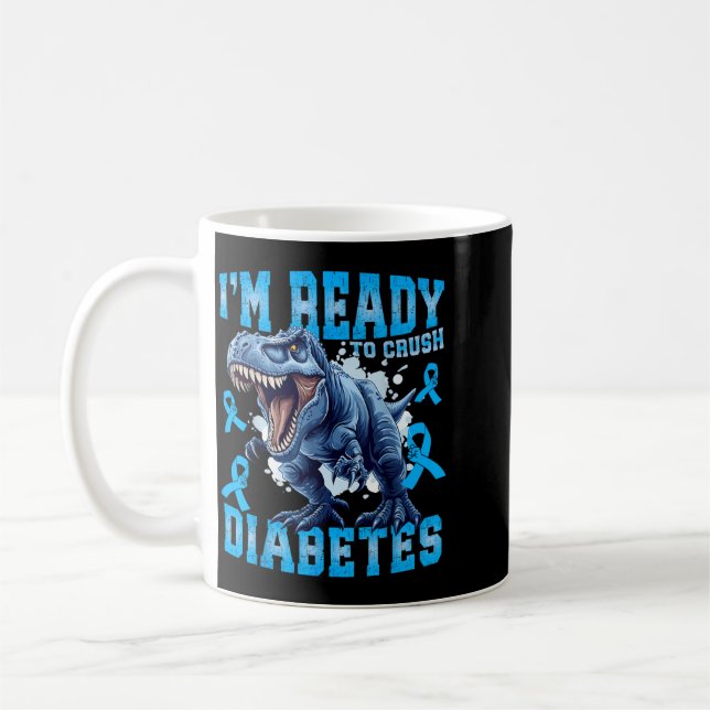 Diabetes Awareness Diabetic Trex Coffee Mug (Left)