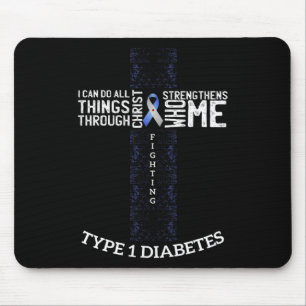 Diabetes Awareness Diabetic Warrior Gift Tee Mouse Pad