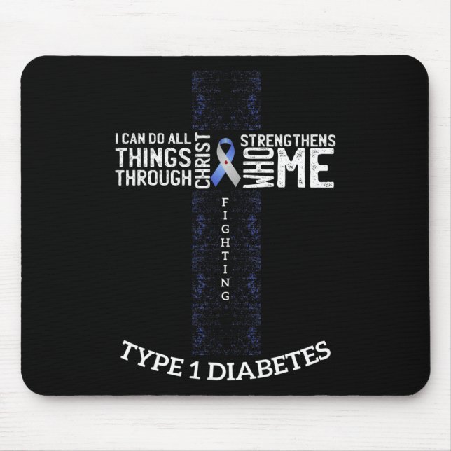 Diabetes Awareness  Diabetic Warrior Gift Tee   Mouse Pad (Front)