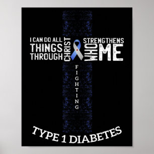 Diabetes Awareness  Diabetic Warrior Gift Tee   Poster