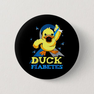 Diabetes Awareness Duck Fiabetes For Mens  6 Cm Round Badge
