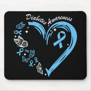 Diabetes Awareness Heart Blue Ribbon Diabetes Awar Mouse Pad