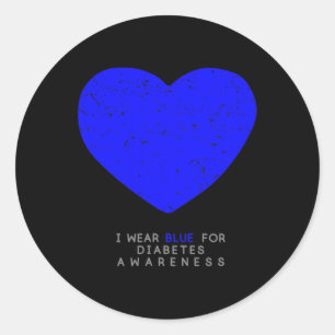 Diabetes Awareness  Heart Classic Round Sticker