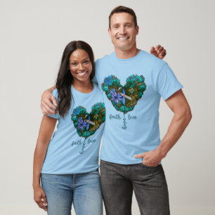 Diabetes Awareness Heart Flower Faith Hope Love T-Shirt