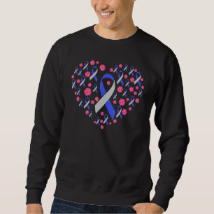 diabetes awareness heart grey blue ribbon diabetic sweatshirt
