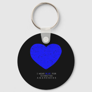 Diabetes Awareness  Heart Key Ring