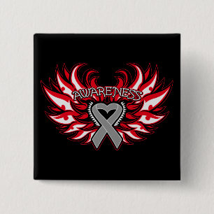 Diabetes Awareness Heart Wings.png 15 Cm Square Badge