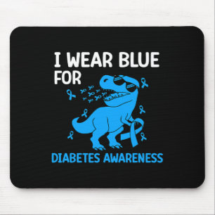 diabetes awareness in november we wear blue t-rex mouse pad