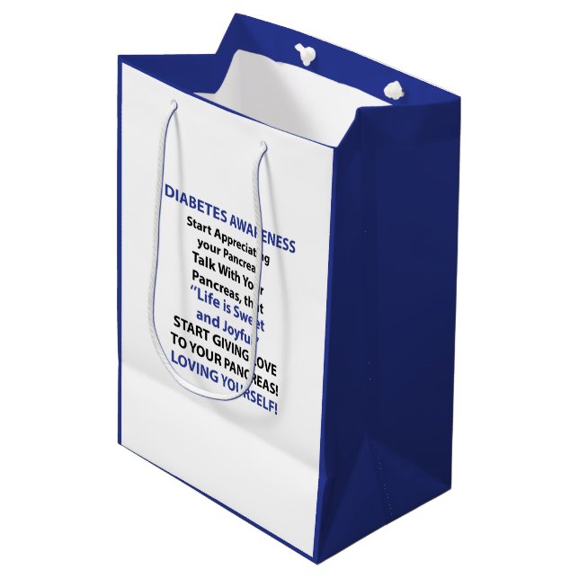 Diabetes Awareness Medium Gift Bag (Front Angled)