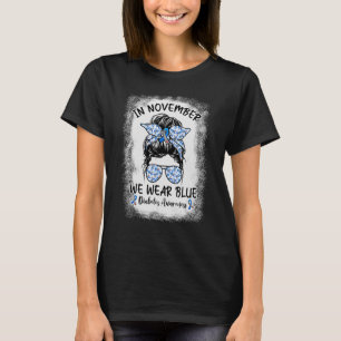 Diabetes Awareness Messy Bun Diabetic Support Type T-Shirt