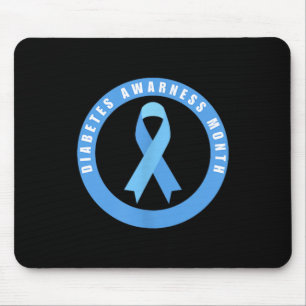 Diabetes Awareness Month Blue Love Ribbon Support Mouse Pad