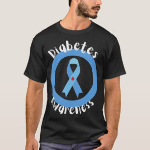 Diabetes Awareness Month Blue Ribbon Type 1 Type 2 T-Shirt