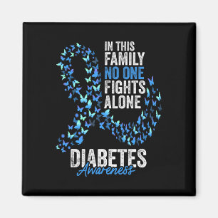 Diabetes Awareness Month Butterflies Blue Ribbon Magnet