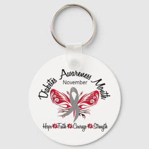 Diabetes Awareness Month Butterfly 3.2 Key Ring