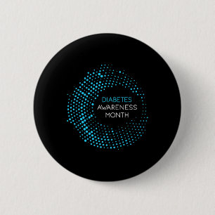 Diabetes Awareness Month For T1 And T2 Diabetics 6 Cm Round Badge