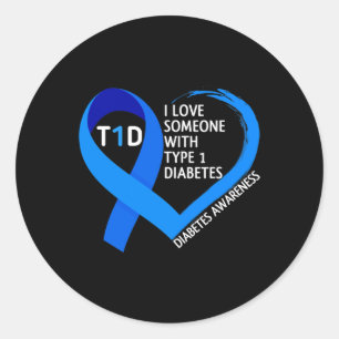 Diabetes Awareness Month I Love Someone With Type Classic Round Sticker