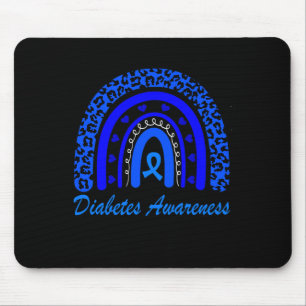 Diabetes Awareness Month Leopard Rainbow Women  Mouse Pad