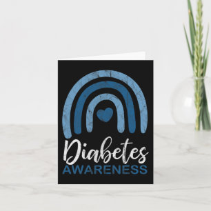 Diabetes Awareness Month Retro Rainbow T1 T2  Card