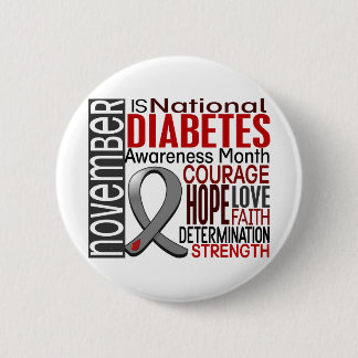 Diabetes Awareness Month Ribbon I2.3 6 Cm Round Badge