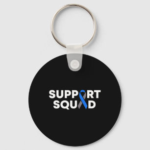 Diabetes Awareness Month Support Squad Blue Ribbon Key Ring