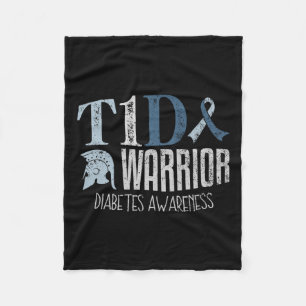 Diabetes Awareness Month T1d Diabetes Warrior 1 Fleece Blanket