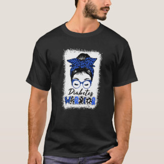 Diabetes Awareness month Type T1D T2D Messy Bun Wa T-Shirt