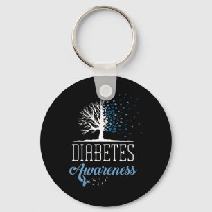 Diabetes Awareness Month Vintage Butterfly T1 T2  Key Ring