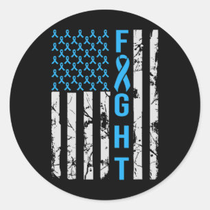 Diabetes Awareness N Usa Flag Distressed For Type  Classic Round Sticker