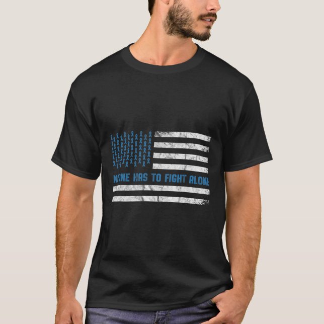 Diabetes Awareness Nobody Has To Fight Alone Ameri T-Shirt (Front)